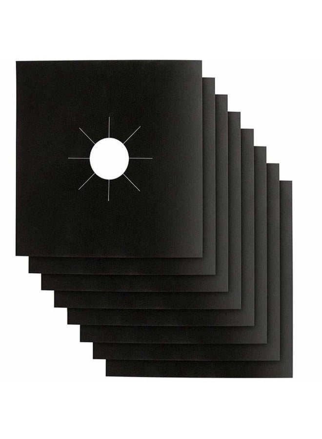 YRYM HT Stove Burner Covers - Gas Stove Protectors Black 0.2mm Double Thickness, Reusable, Non-Stick, Fast Clean Liners for Kitchen/Cooking. Stove top Covers Gas Burners Size 10.6" x 10.6" BPA Free(8 Packs) - Image 1